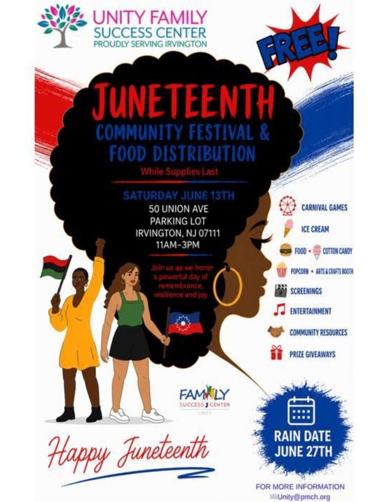JUNETEENTH COMMUNITY FESTIVAL AND FOOD DISTRIBUTION –  RAIN DATE JUNE 27TH
